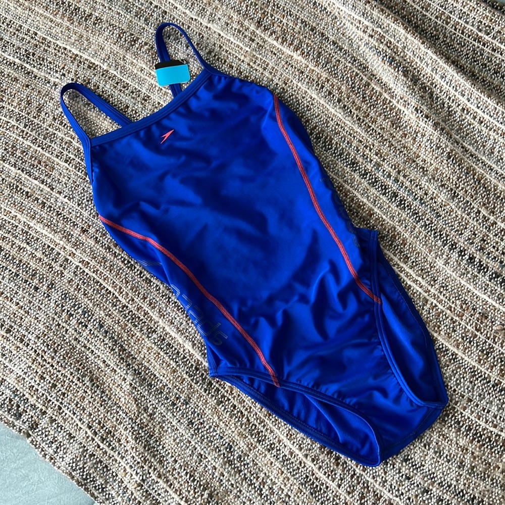 NWT Speedo Race I Blue One Piece